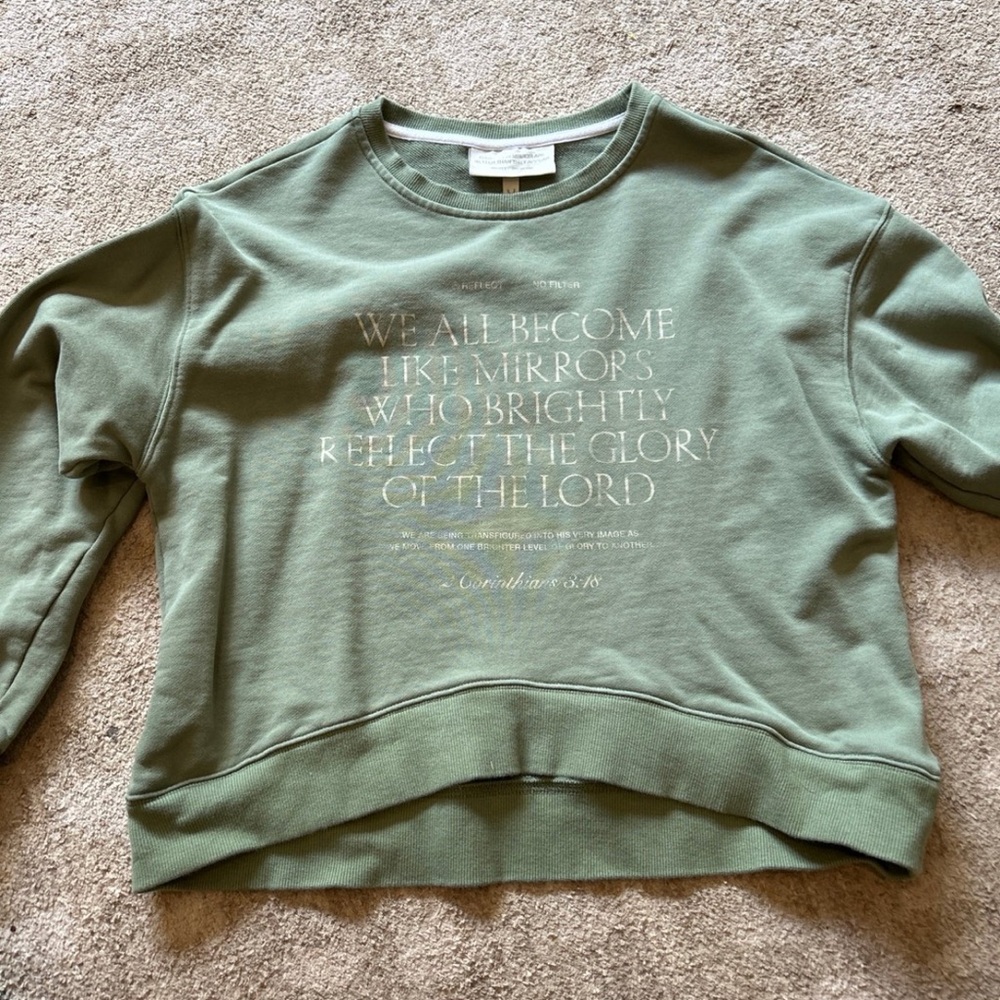 #Reflect No Filter 2Cor 3:18 Christian Medium Crop Sweatshirt